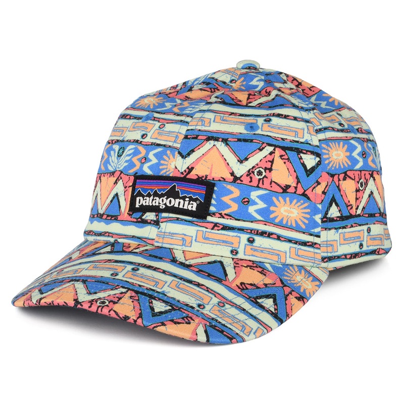 Patagonia Hats High Hopes Geo Small P-6 Label Trad Organic Cotton Baseball Cap – Green-Blue-Multi Adjustable