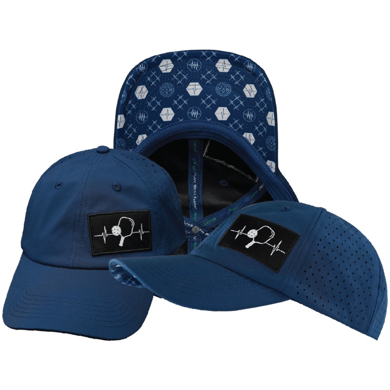 Pickleball Hat – Dad Hat – Navy – Laser Mesh