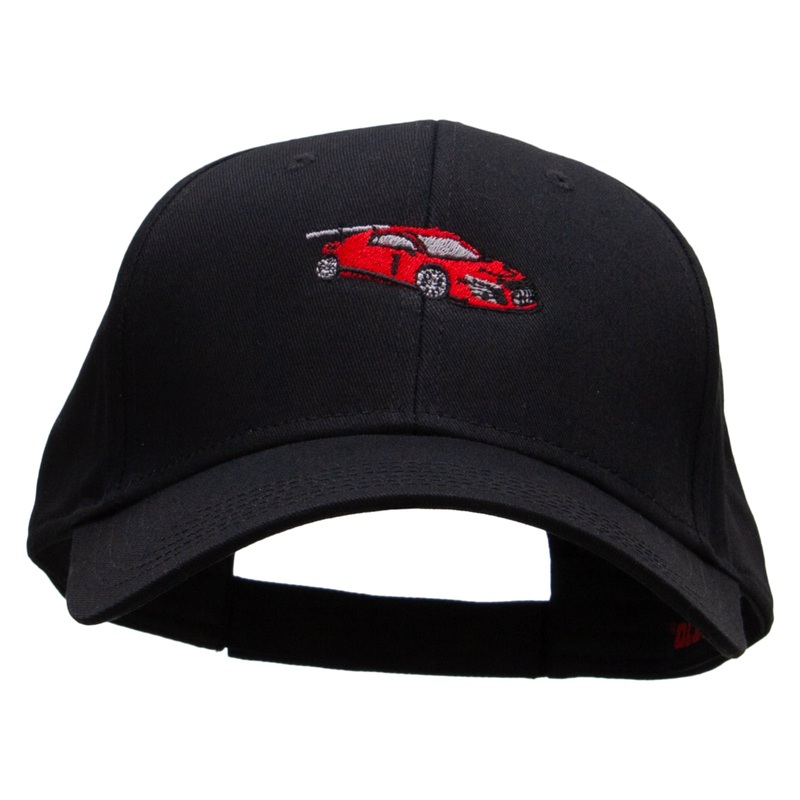 Red Race Car Embroidered Low Profile Cap Black One Size