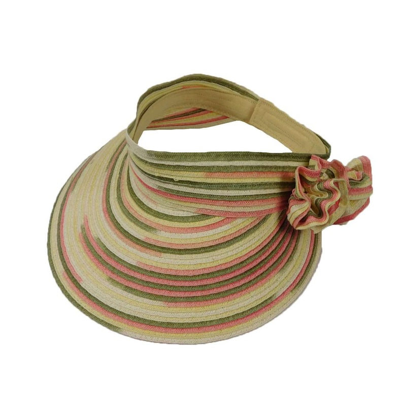 Space Dyed Sun Visor with Rosette – Boardwalk Style Pink