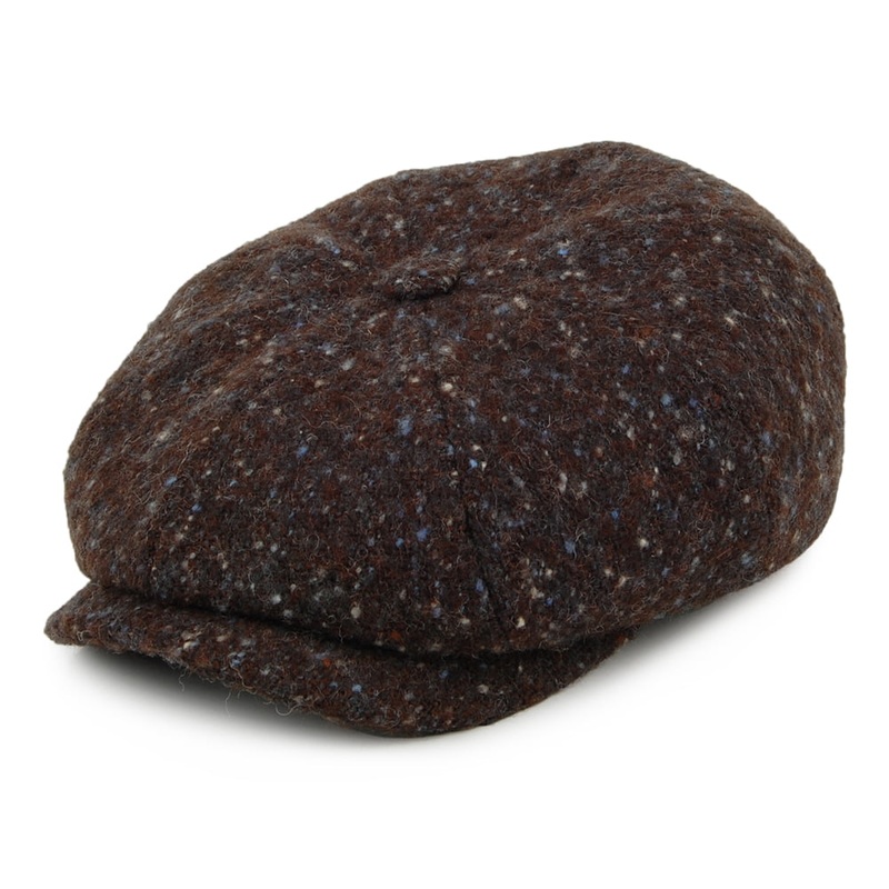 Stetson Hatteras Donegal Tweed Newsboy Cap – Brown 55