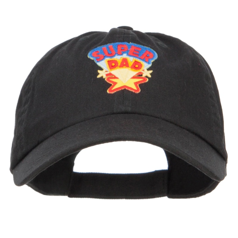 Super Dad Stars Patched Pet Spun Cap Black One Size