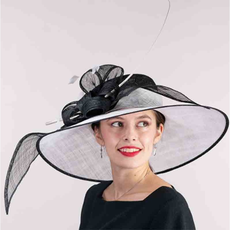 Two Tone Sinamay Salor Hat Black and White – KaKyCO Black and White