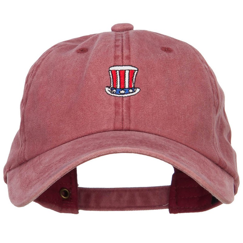 Uncle Sam Embroidered Unstructured Cap Wine One Size