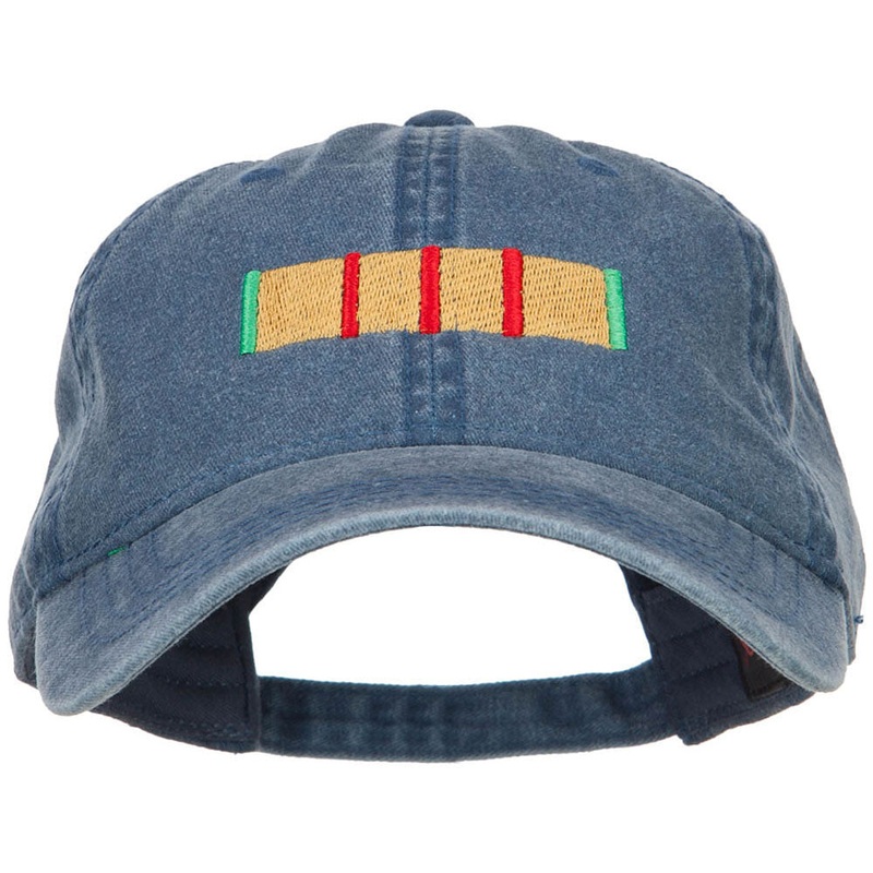 Vietnam Service Ribbon Embroidered Washed Cap Navy One Size