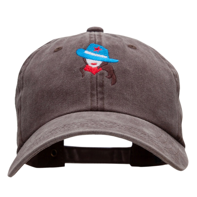 All American Cowgirl Embroidered Unstructured Cotton Cap Brown One Size