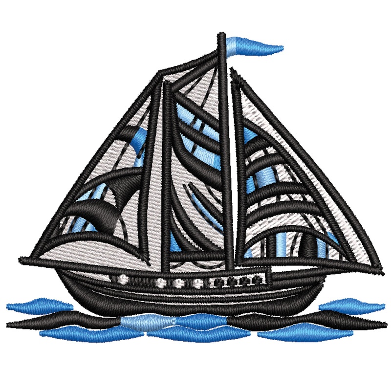Blue Pattern Sail Boat Blue Pattern Sail Boat One Size