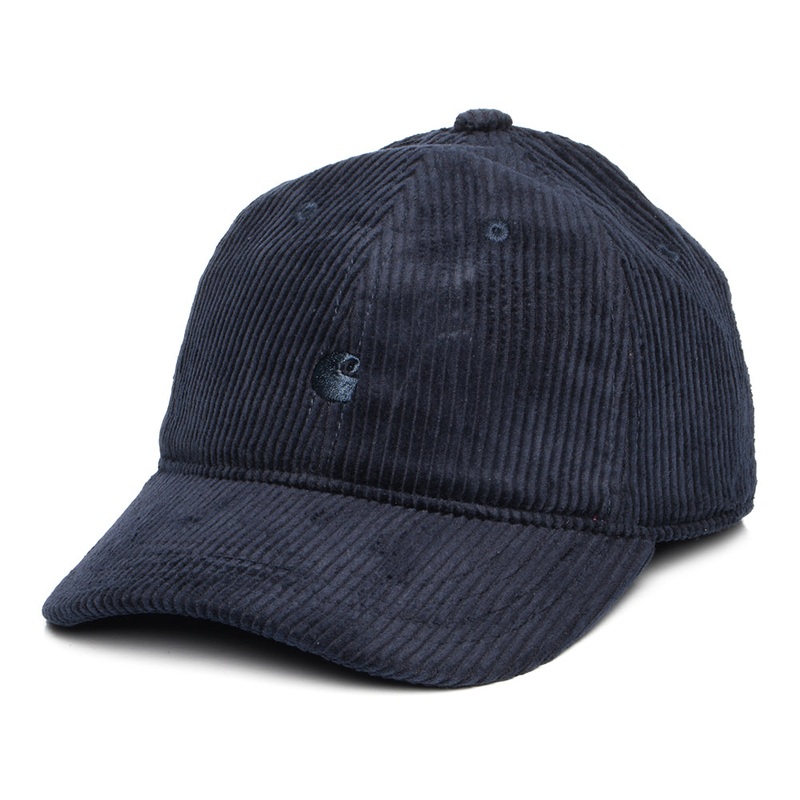 Carhartt WIP Hats Harlem Wide Wale Corduroy Baseball Cap – Dark Navy Adjustable