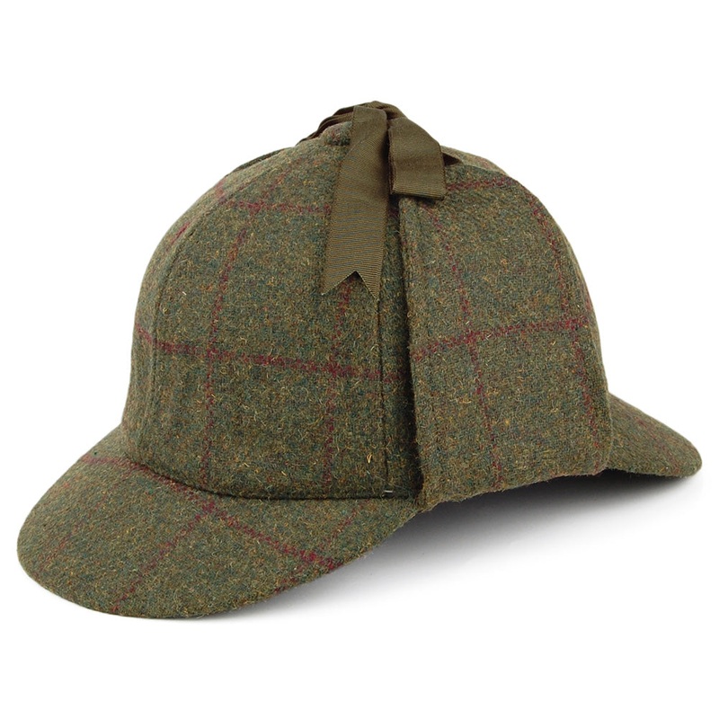Denton Hats Sherlock Holmes Wool Deerstalker Hat – Olive-Multi S