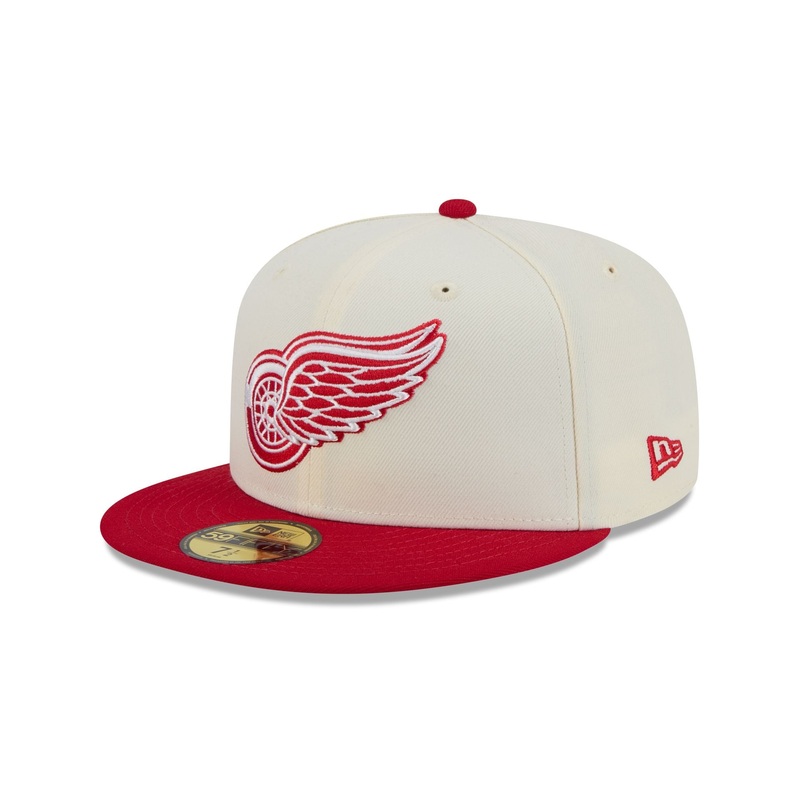 Detroit Red Wings Chrome White 59FIFTY Fitted Hat 7
