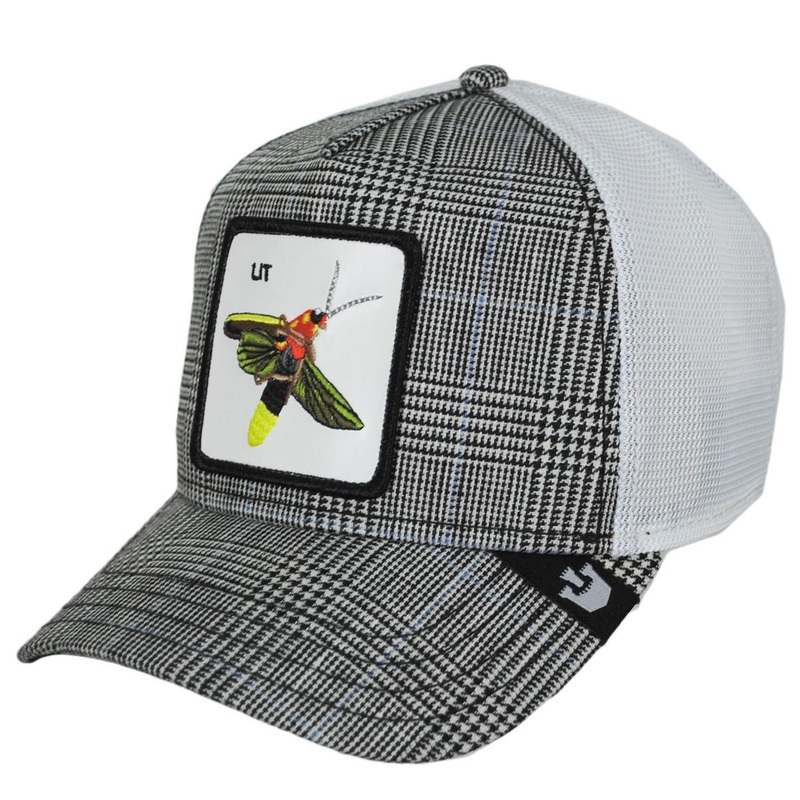 Firefly British Plaid Mesh Trucker Snapback Baseball Cap BLACK ADJUSTABLE