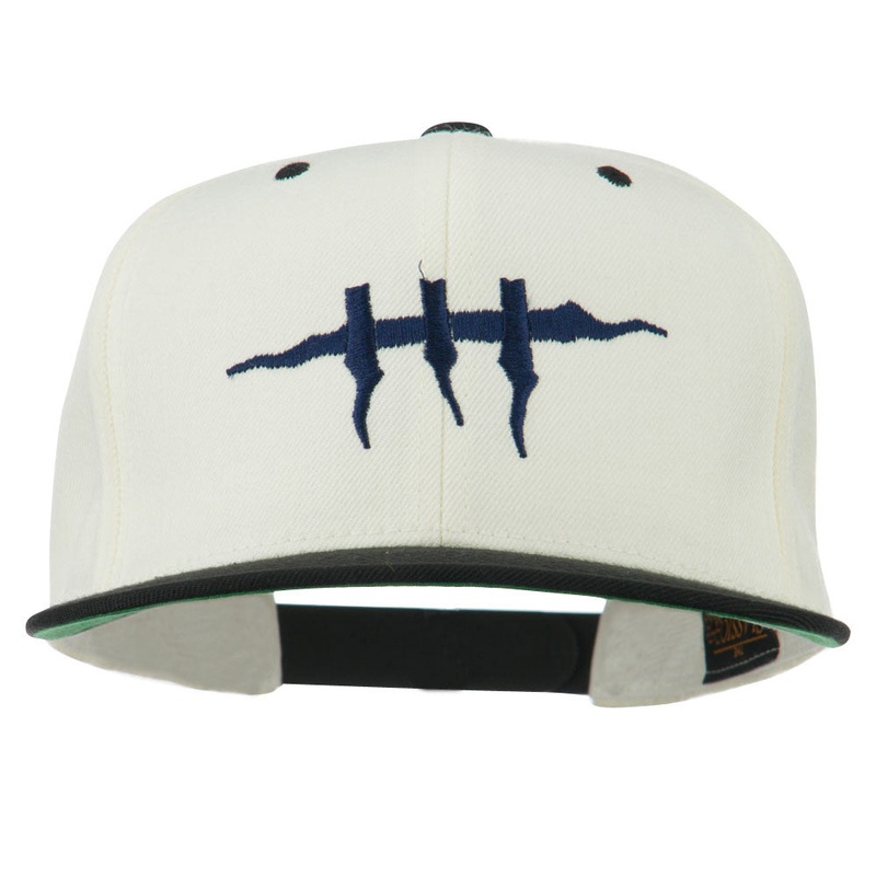 Halloween Monster Stitches Embroidered Snapback Cap Natural Black One Size