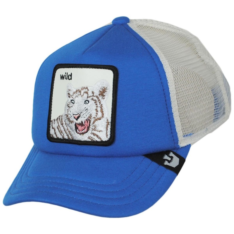 Kid’s Wild Stripes Trucker Snapback Baseball Cap BLUE ADJUSTABLE