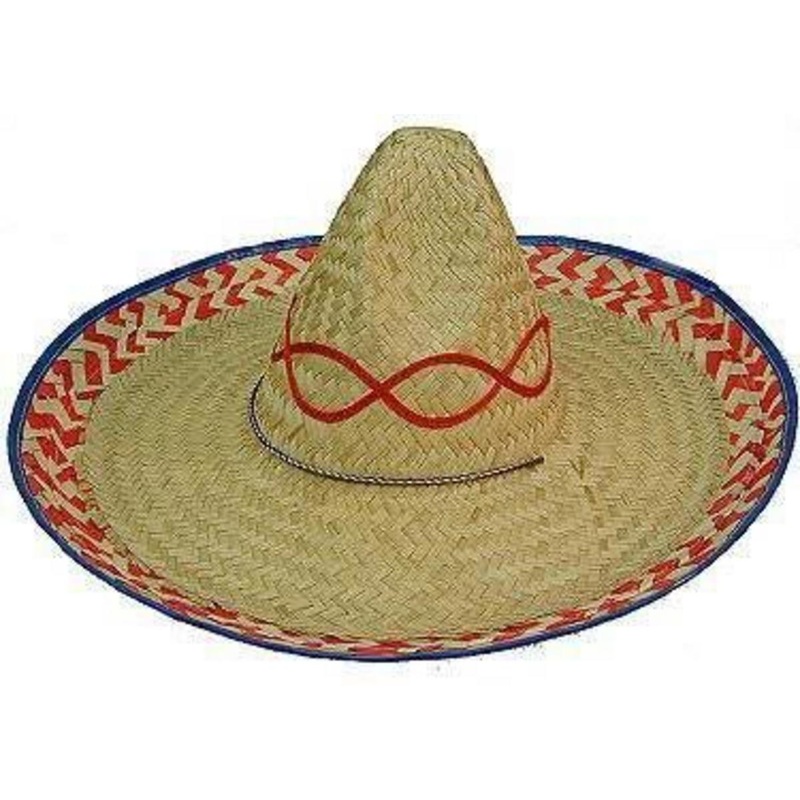 Mexican Palm Straw Sombrero MULTI ASSORTED