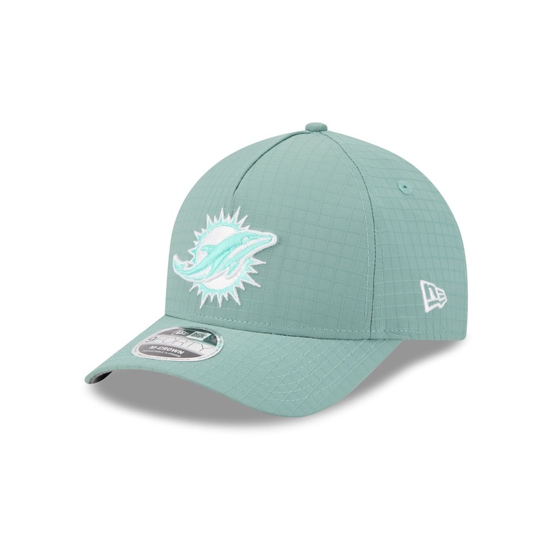 Miami Dolphins Green Ripstop 9FORTY M-Crown A-Frame Snapback Hat One Size
