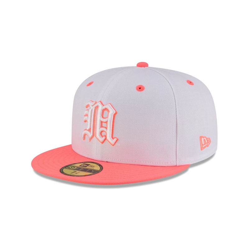 Miami Hurricanes Chrome Pink 59FIFTY Fitted Hat 7