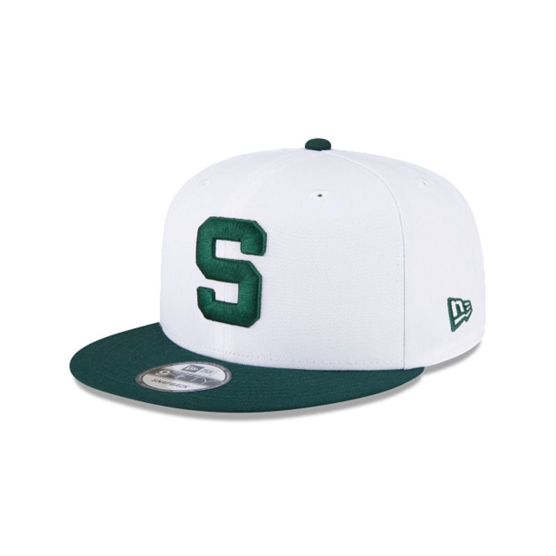 Michigan State Spartans White 9FIFTY Snapback Hat One Size
