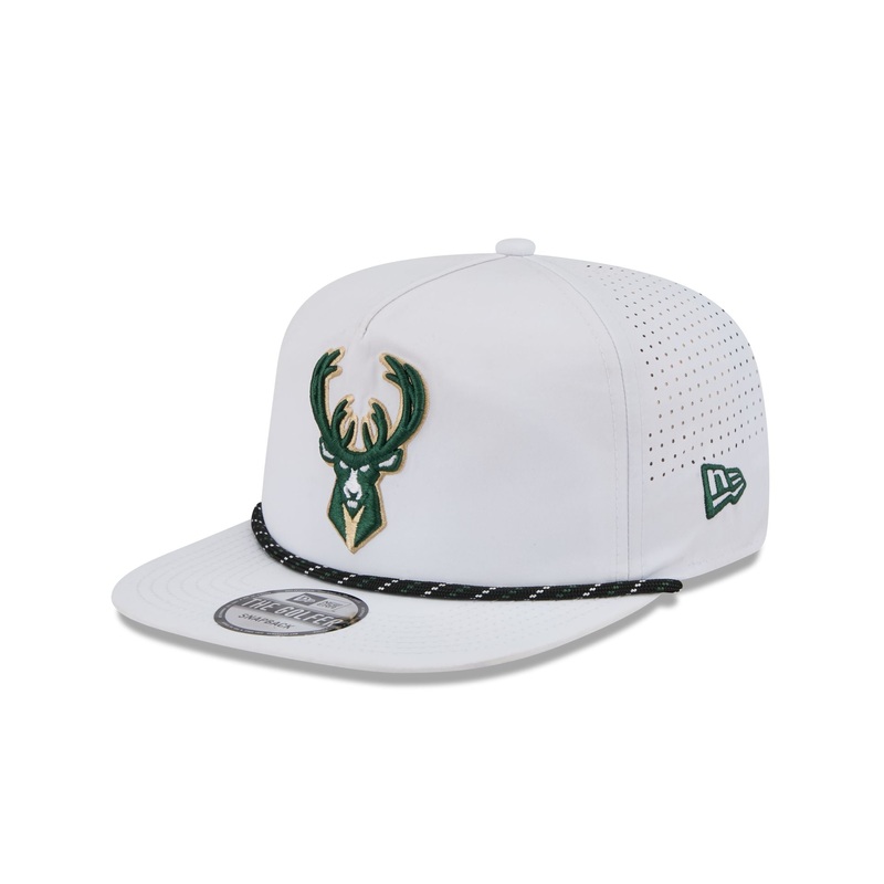 Milwaukee Bucks Optic White Performance Rope Golfer Hat One Size