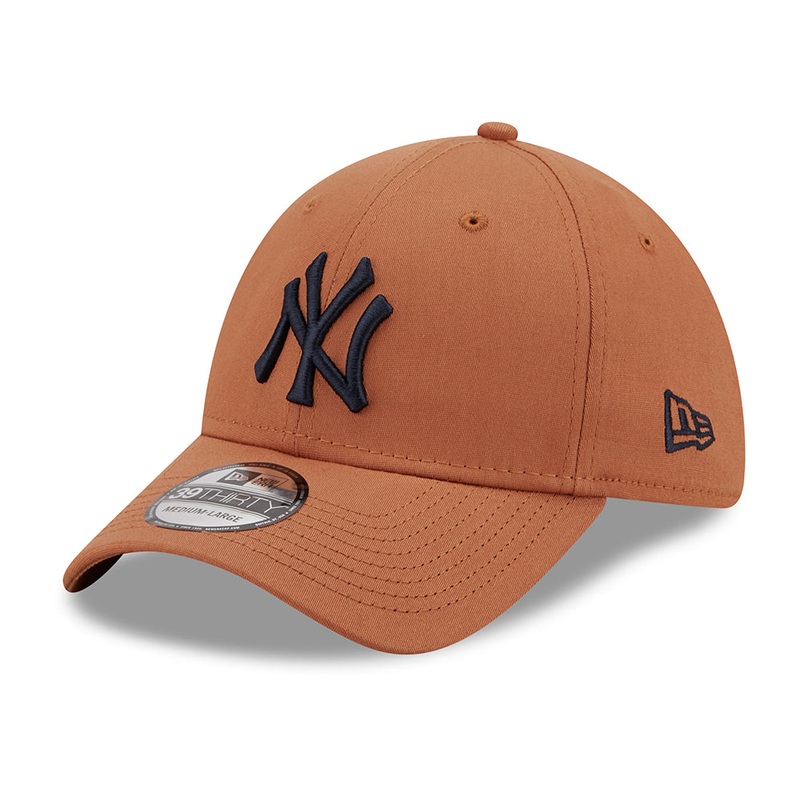 New Era 39THIRTY New York Yankees Baseball Cap – MLB League Essential – Toffee-Navy Small/Medium