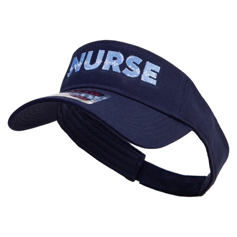 Nurse with Radiogram Embroidered Cotton Twill Sun Visor Navy One Size