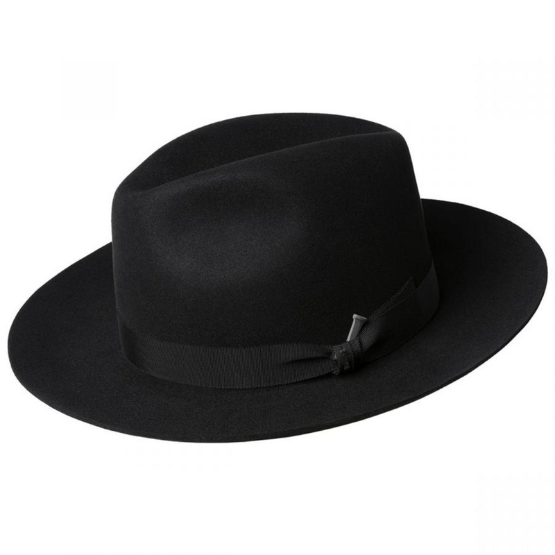 Ralat Superior Fur Felt Fedora Hat BLACK S
