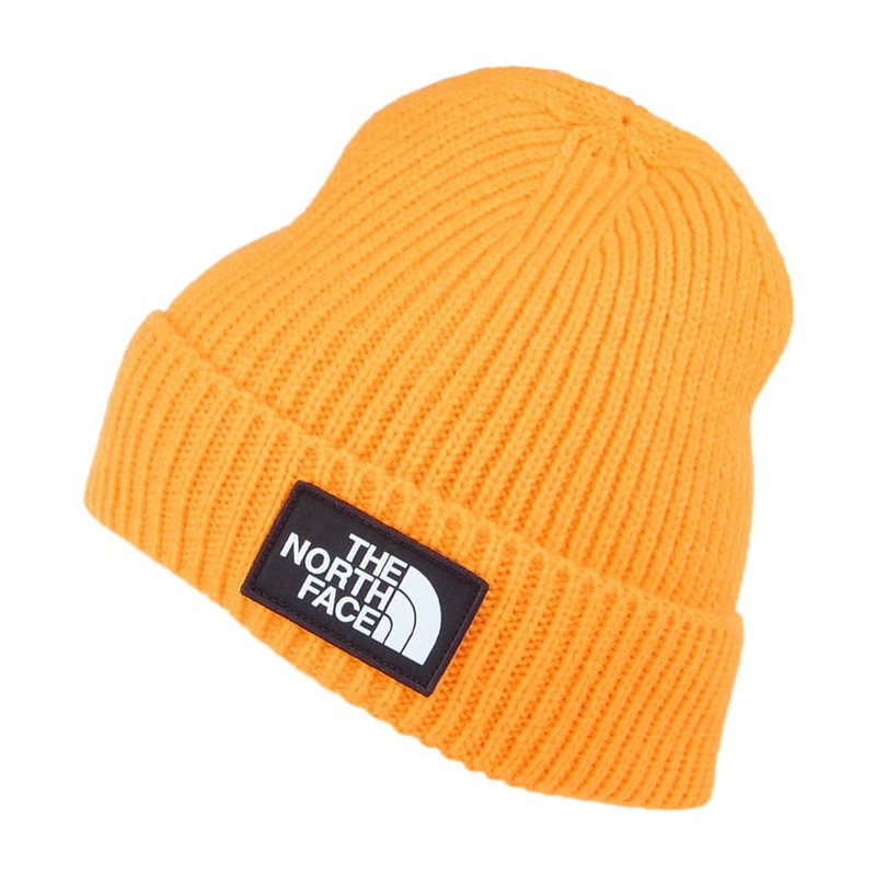 The North Face Hats Logo Box Cuffed Beanie Hat – Yellow 1-Size