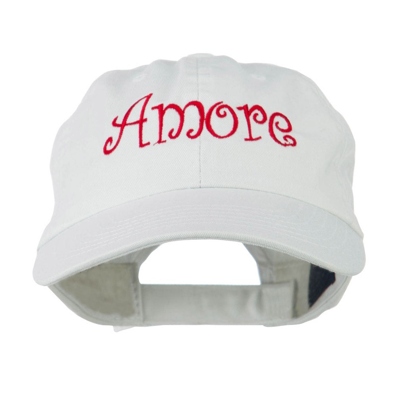 Wording of Amore Embroidered Cap White One Size