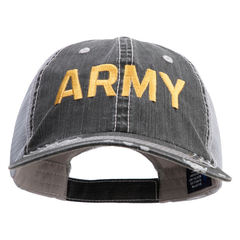 Wording of US Army Embroidered Low Profile Special Cotton Mesh Cap Black One Size