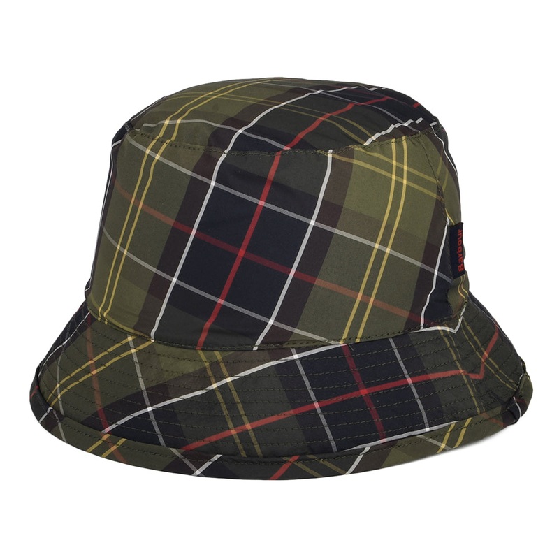 Barbour Hats Tartan Packable Bucket Hat – Navy-Olive S