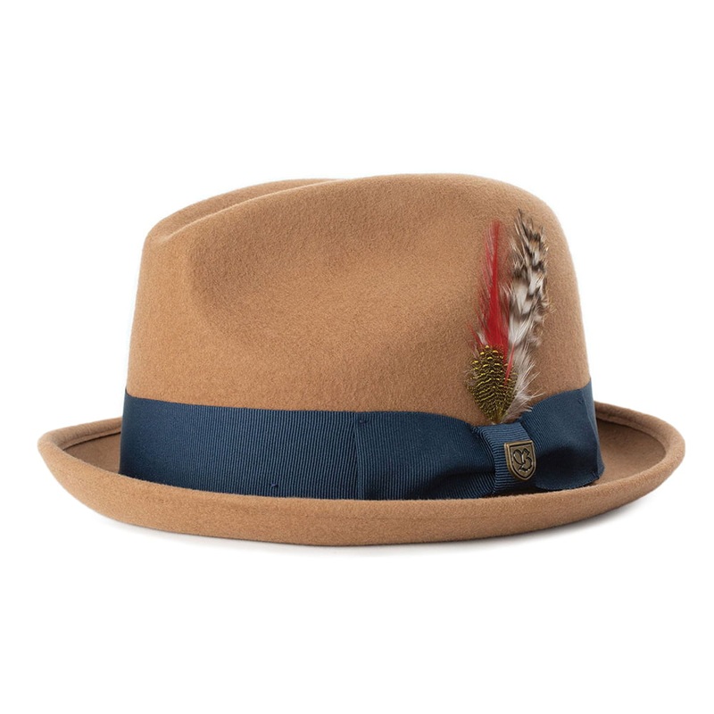 Brixton Hats Gain Trilby Hat – Light Tan Small-56cm