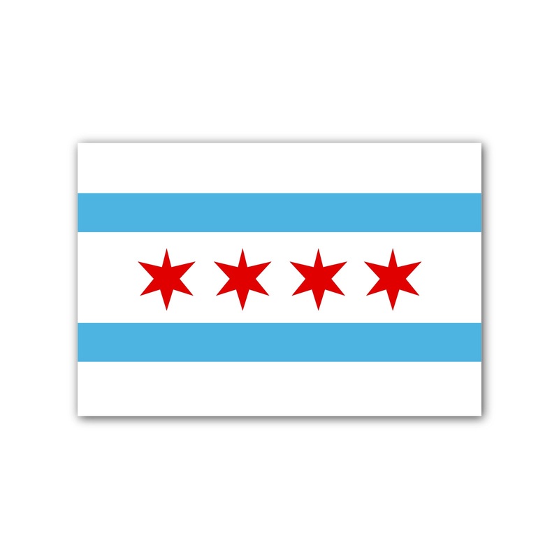 Chicago flag Heat Transfer Sticker Red One Size