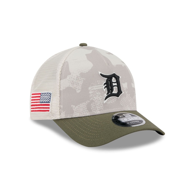 Detroit Tigers Armed Forces Day 2025 9FORTY M-Crown A-Frame Trucker Hat One Size