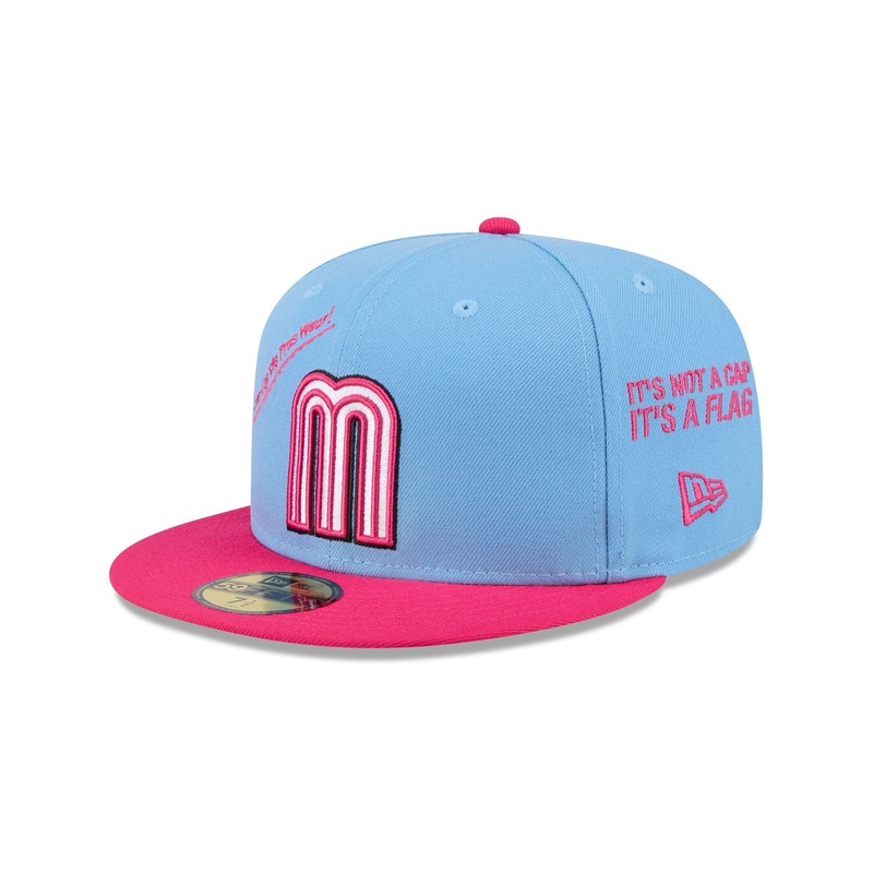 Mexico Baseball New Era Anniversary Logos Sky Blue 59FIFTY Fitted Hat 7