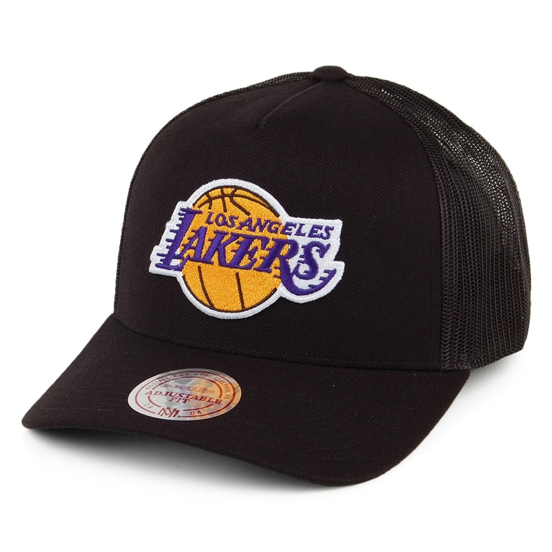Mitchell & Ness L.A. Lakers Trucker Cap – Team Logo – Black Adjustable