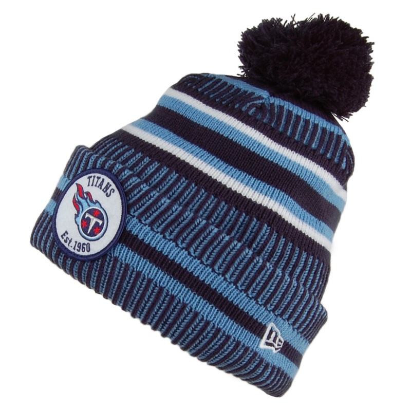 New Era Tennessee Titans Bobble Hat – NFL On Field Knit – Blue 1-Size