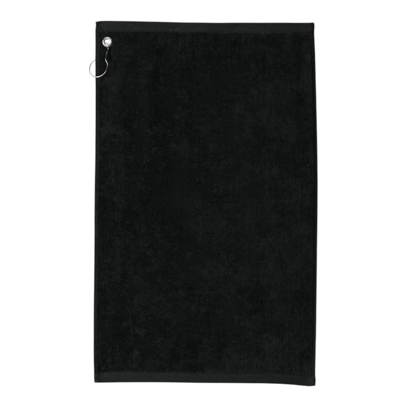 Port Authority TW51 Grommeted Golf Towel Black