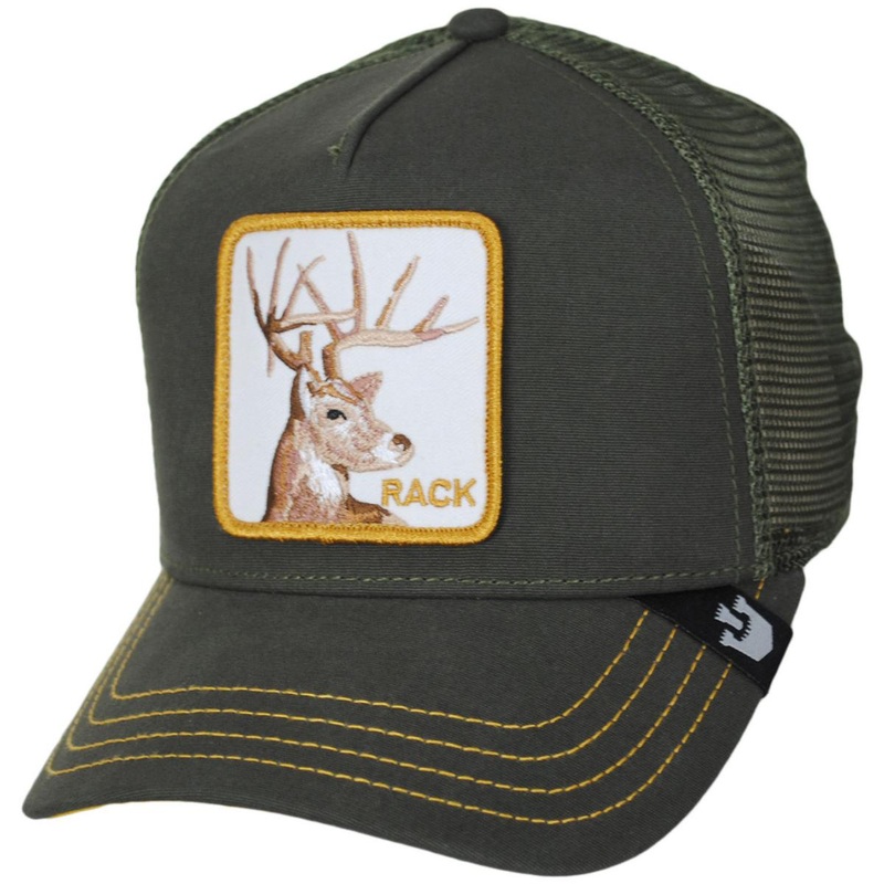 Rack Mesh Trucker Snapback Baseball Cap OLIVE ADJUSTABLE