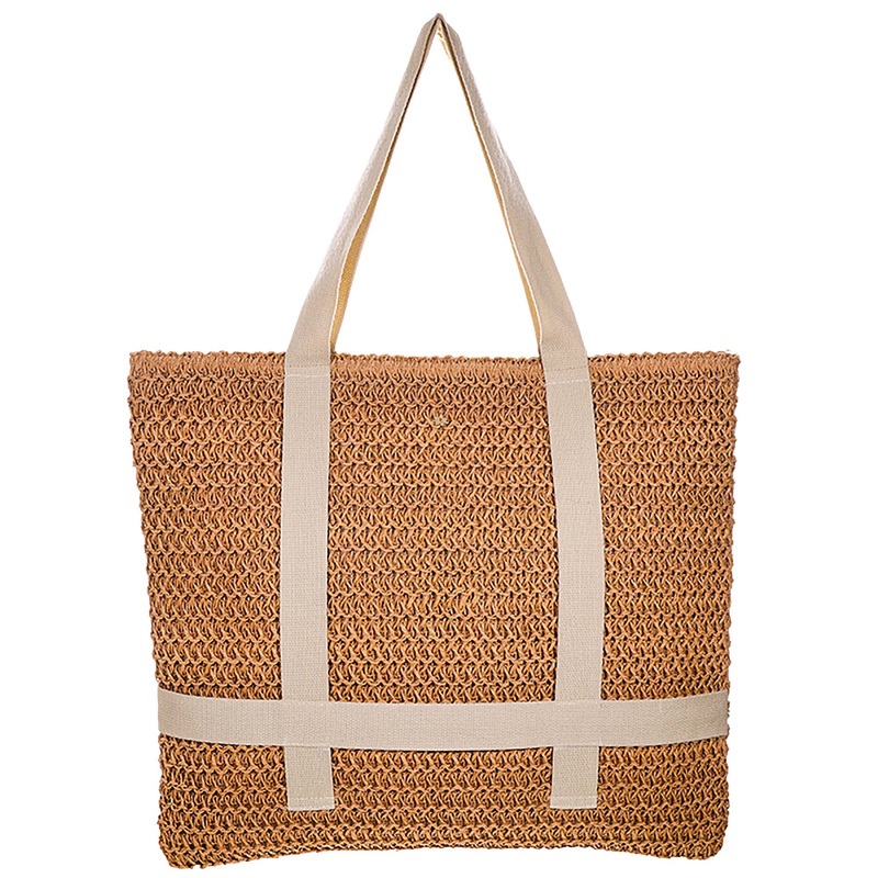 Straw Tote Bag with Hat Carrying Strap – Cappelli Straworld Tea