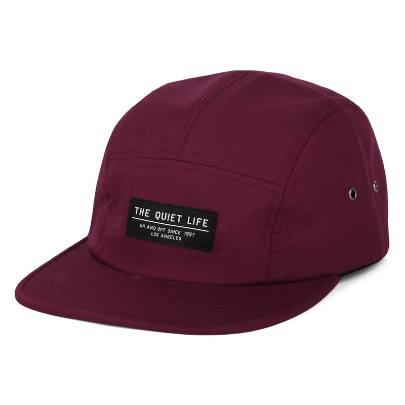 The Quiet Life Hats Foundation 5 Panel Cap – Burgundy Adjustable
