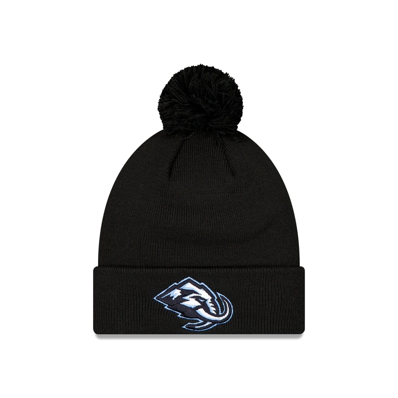 Utah Mammoth Black Pom Knit Hat One Size