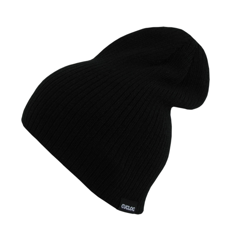 Vinson Slouch Long Beanie, Cable Knit Cap – Cuglog K025 Black
