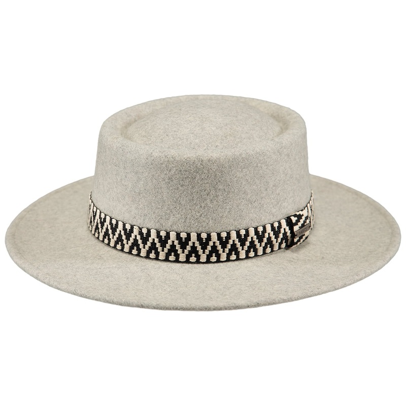 Barts Hats Fawne Wool Felt Boater Hat – Heather Grey 1-Size