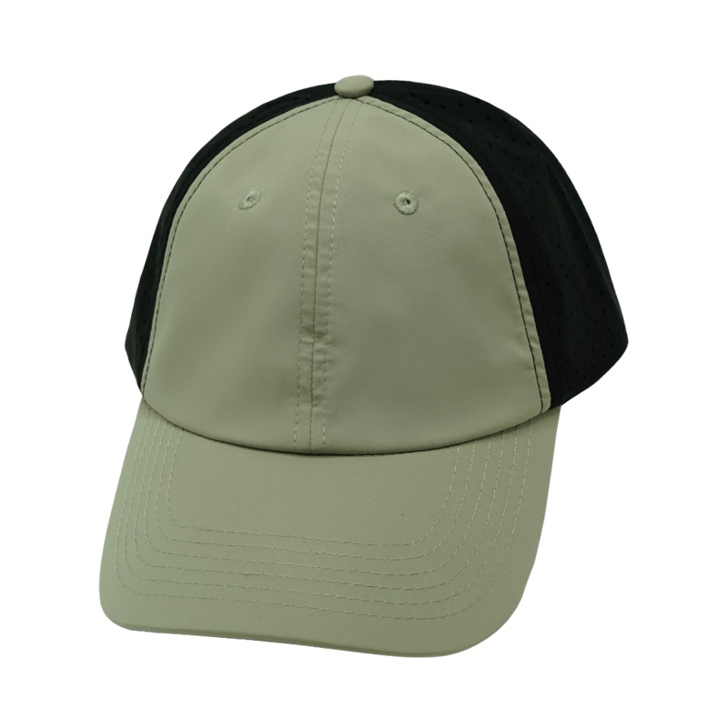 Blank – 6 Panel – Unstructured – Green / Black (Unisex) – Laser Mesh