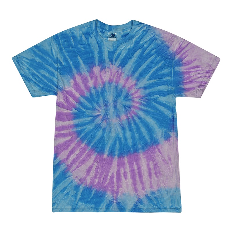 Colortone 1000 Multi-Color Tie-Dyed T-Shirt – Spiral Lavender Blue Spiral Lavender Blue S