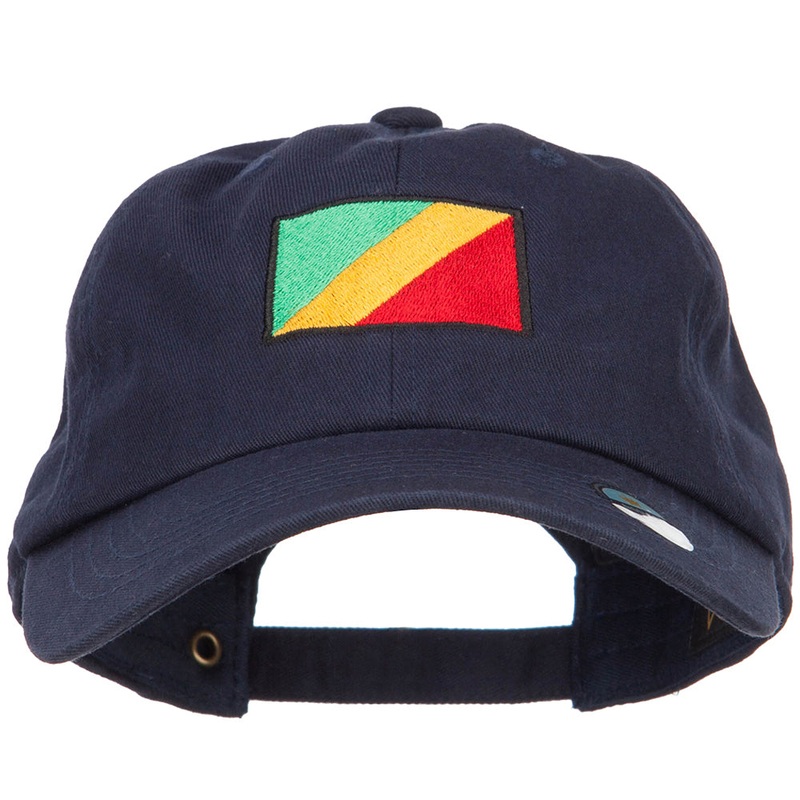Congo Flag Embroidered Unstructured Cap Navy One Size