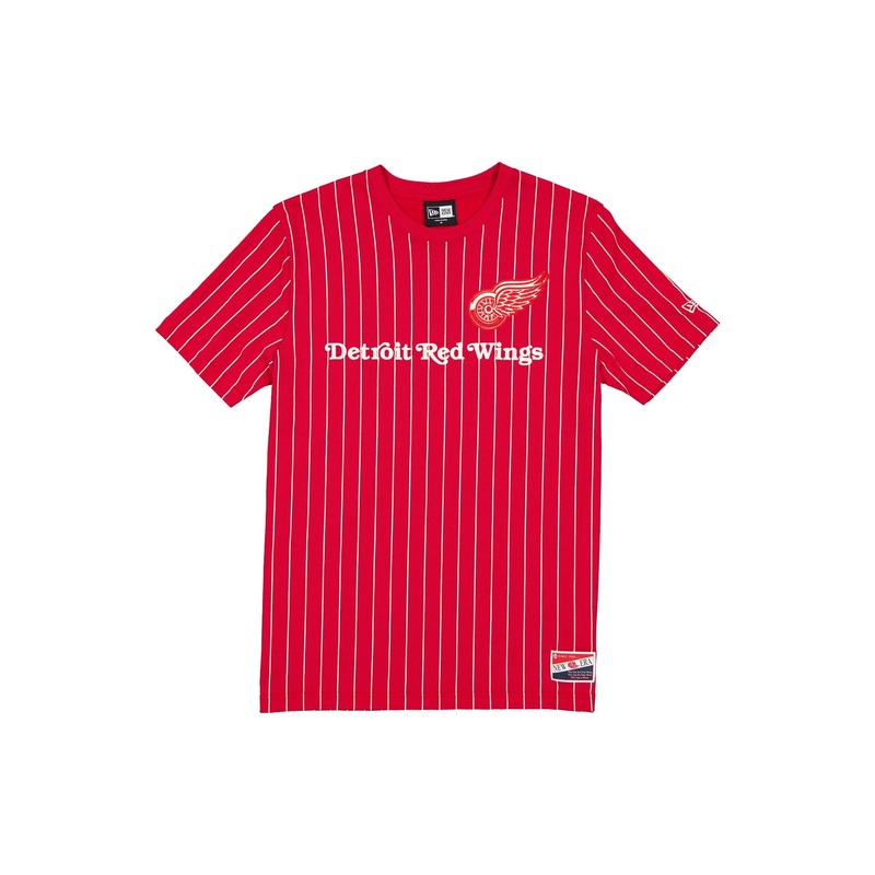 Detroit Red Wings Throwback Pinstripe Wordmark T-Shirt S