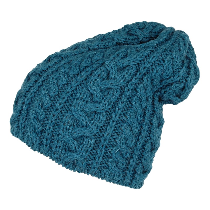 Highland 2000 English Wool Oversized Beanie Hat – Teal 1-Size
