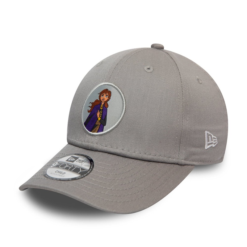 New Era Kids 9FORTY Anna Baseball Cap – Disney Frozen Character Logo – Grey CHILD ADJ.
