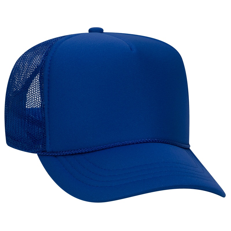 Otto 68-216 Youth Kids 5-Panel High Crown Foam Trucker Hat, Mesh Back Royal