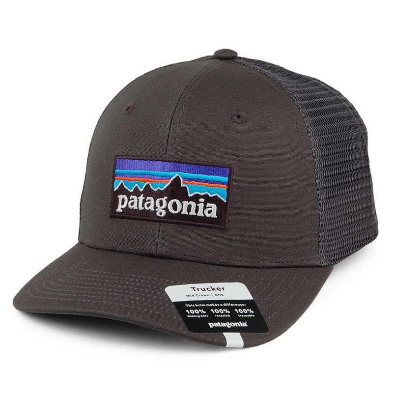 Patagonia Hats P-6 Logo Organic Cotton Trucker Cap – Grey Adjustable